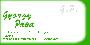 gyorgy papa business card