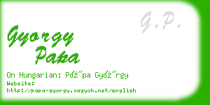 gyorgy papa business card